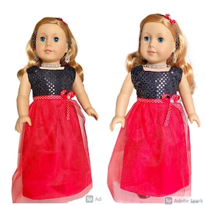 American doll princess 2 Pc set, Fits any 18 Inch doll like American Girl & Our Generation, gift for toddler, doll maxi ballgown / dress