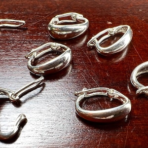 925 Sterling Silver Enhancer  Hinged bail 10x7mm , interchangeable pendant Bail, pendant holder. snap on Bail, 1 Piece. 925 stamped
