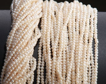 Genuine Freshwater Pearl Potato 2.5-4mm Seed Pearl, 13.5&quot; Strand