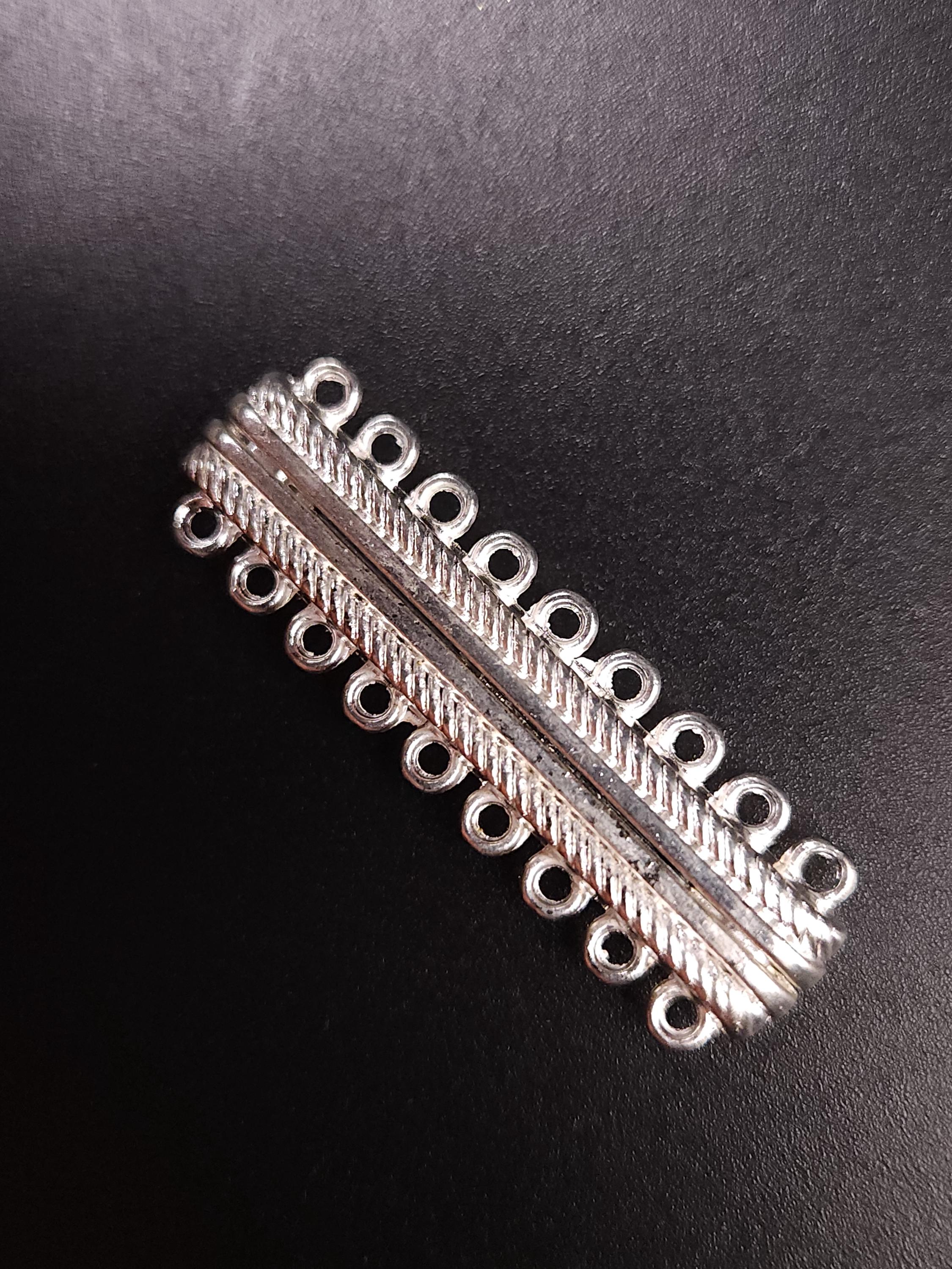 Multi Loop Clasp 6 Loop, 9 Loop Magnetic Bar Clasp Gold Plated Brass, Antique Brass ...
