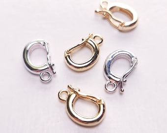 Sterling Silver, 14K Gold Vermeil Enhancer Hinged Interchangeable Pendant Bail, 7.5x13mm pendant holder. snap on Bail, 925 stamped, 1 Piece