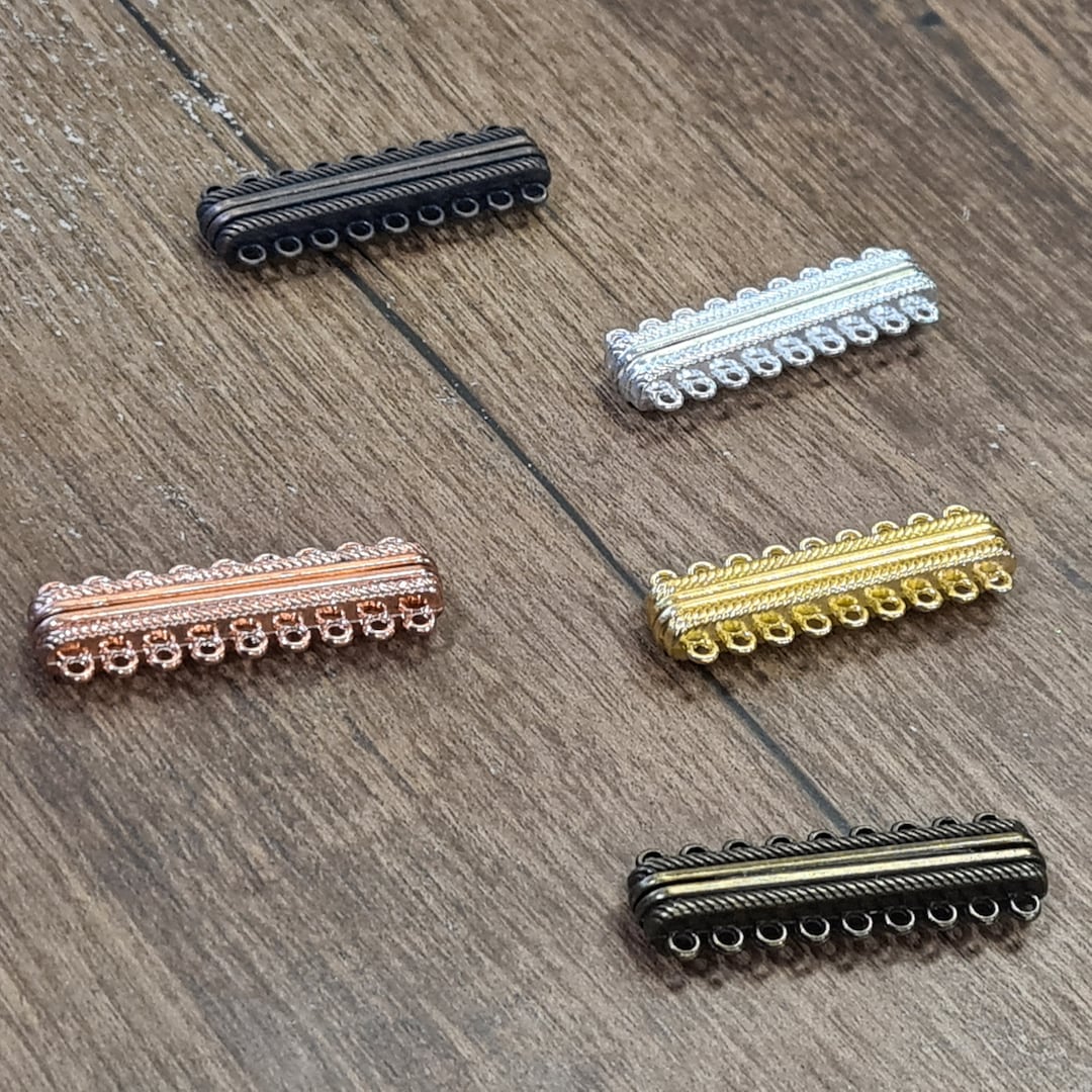 6 9 Loop Slide Bar Clasp Gold Plated Brass Antique Etsy