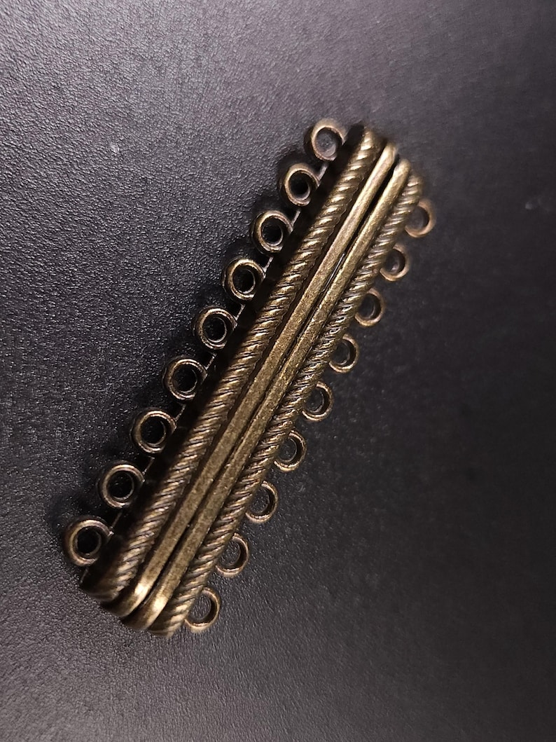 Multi Loop Clasp 6 Loop, 9 Loop Magnetic Bar Clasp Gold Plated Brass, Antique Brass ...