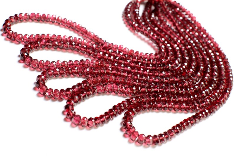 Natural Rhodolite Garnet AAA Faceted 4.5-8.5mm Rondelle,jewelry Making ...