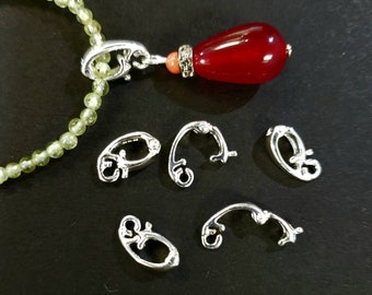 925 Sterling Silver 9mm Enhancer Hinged bail, interchangeable pendant Bail, pendant holder. snap on Bail, 1 Piece / Bulk Price Available