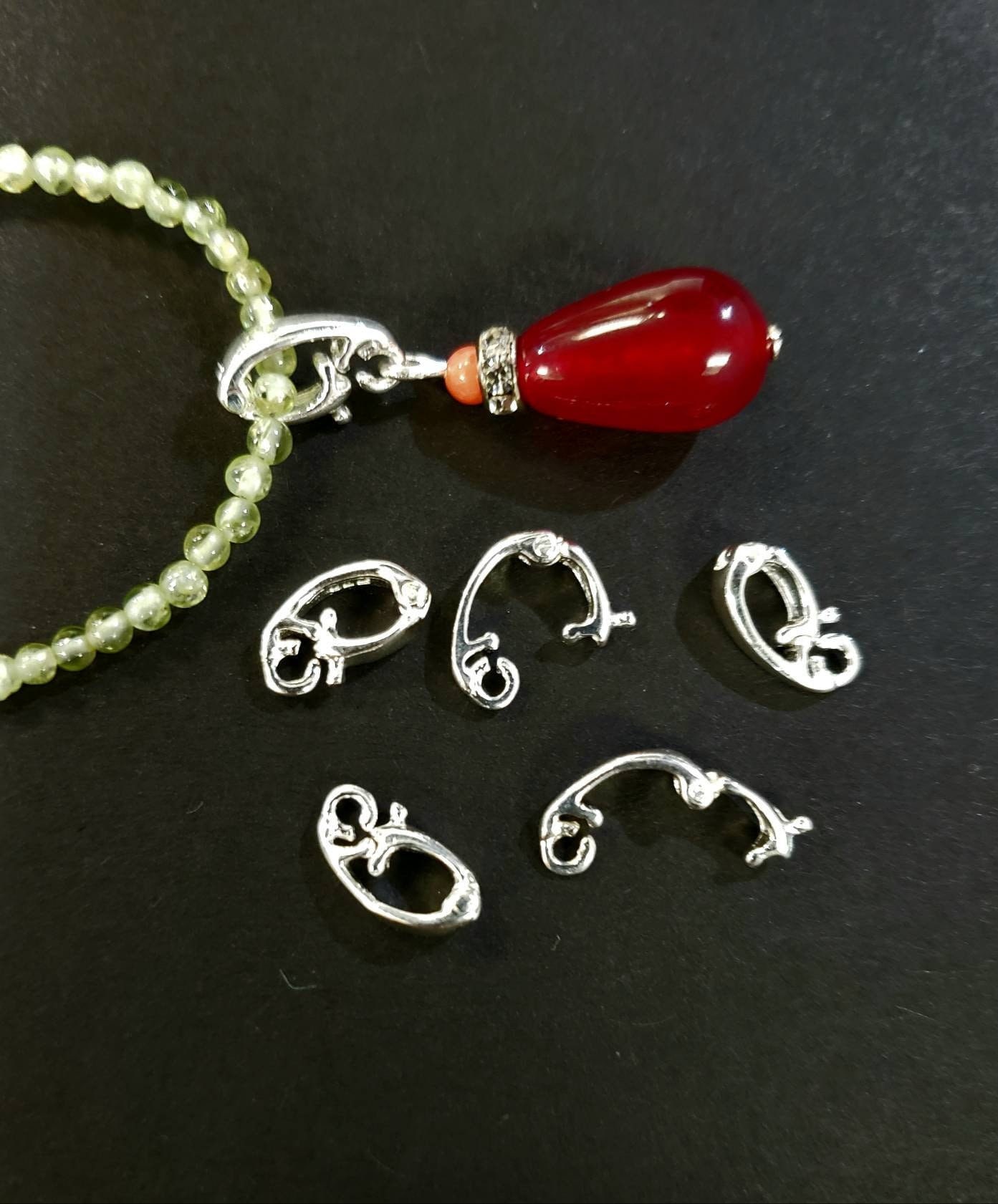 925 Sterling Silver 9mm Enhancer Hinged bail, interchangeable pendant Bail, pendant holder. snap on Bail, 1 Piece / Bulk Price Available
