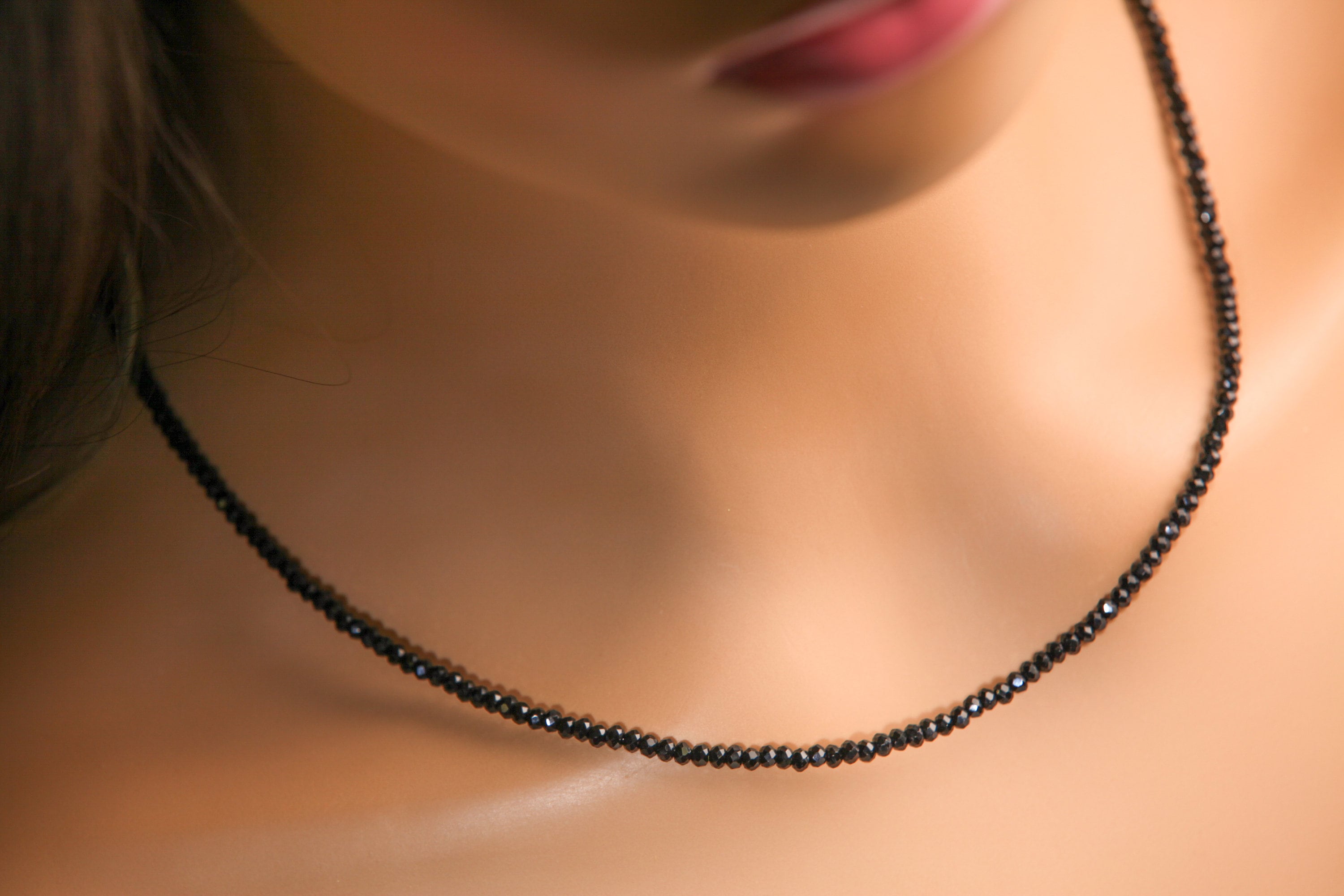 Black Spinel Necklace - Etsy