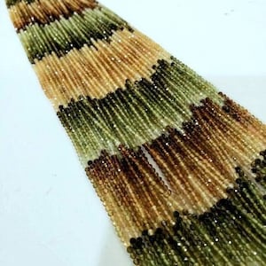 Natural brown Tourmaline 2mm Round Faceted Micro Diamond Cut Multi Shaded 12.5&quot; Strand, AAA High Quality Jewelry Making Beads
