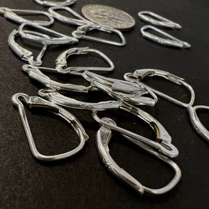 Interchangeable Leverback earwire 925 sterling silver high quality, earrings making findings, 925 stamped,1 pair or bulk wholesale