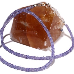 Tanzaniet gefacetteerde 3,5 mm rondelle choker ketting in 925 sterlingzilver, 14K gold filled, verjaardag, natuurlijke edelstenen, cadeau vrouw