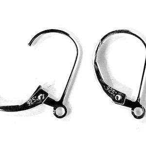 925 sterling silver lever back earwire,  high quality, earrings making findings, 925 stamped, 1 piece or bulk wholesale