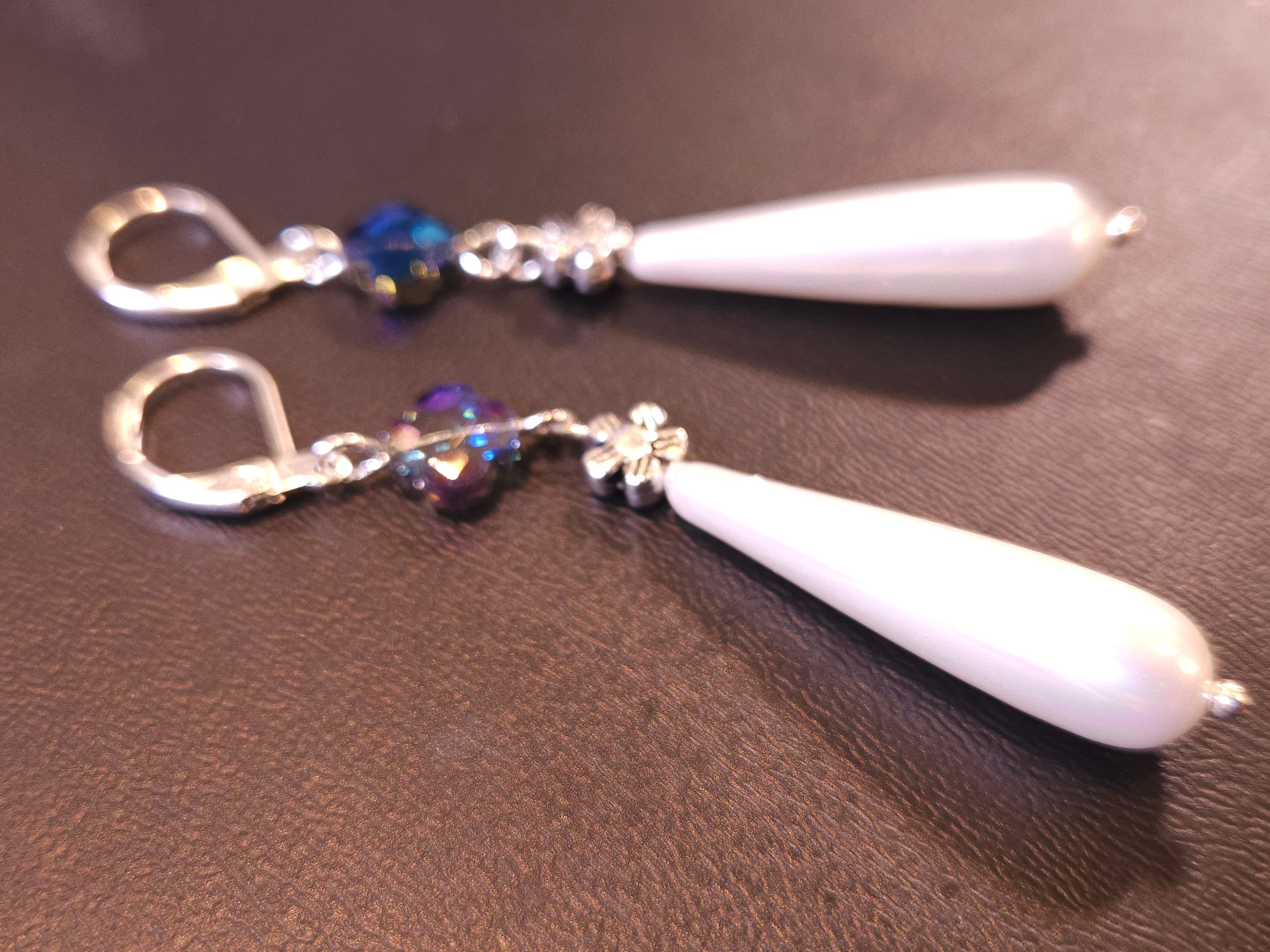 Orecchini Di Giadeite E Perle Dei Mari Del Sud Di Tipo A - Foto 5