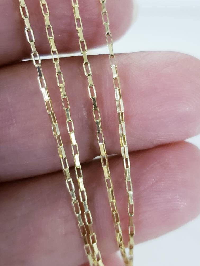 14k Gold Filled Elongated box 2x1mm chain, Made in Italy, high quality –  oppy's
