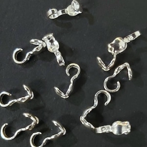 925 Sterling Silver 3mm cup clamshell beadtip, jewelry making tip end to hide the knot. 925 stamped
