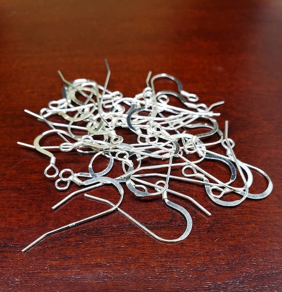 925 sterling silver French hook  Earwire with coil 25mm long 22 gauge, 10,20,50 pcs wholesale, jewelry making fish hook Earwire 925 stamped
