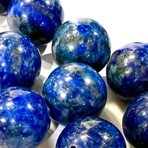 Genuine Lapis Lazuli AA Heavy Weight 16mm and 18mm Round bead for Art Deco, Pocket Stone, Jewelry Making, Pendant, Focal Piece