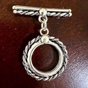 925 sterling silver Bali 22mm fancy toggle clasp, handmade vintage,  clasp for jewelry making, 1 set