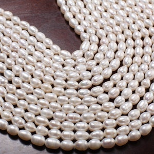 Natural Freshwater Pearl 5x7-8mm Potato Pearl, Good Luster 13&quot; Jewelry Making Pearl Bracelet, Earrings, Necklace