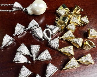 Cadena De Plata 925 Con Cubo Pasante Cristal Swarovski Aurora