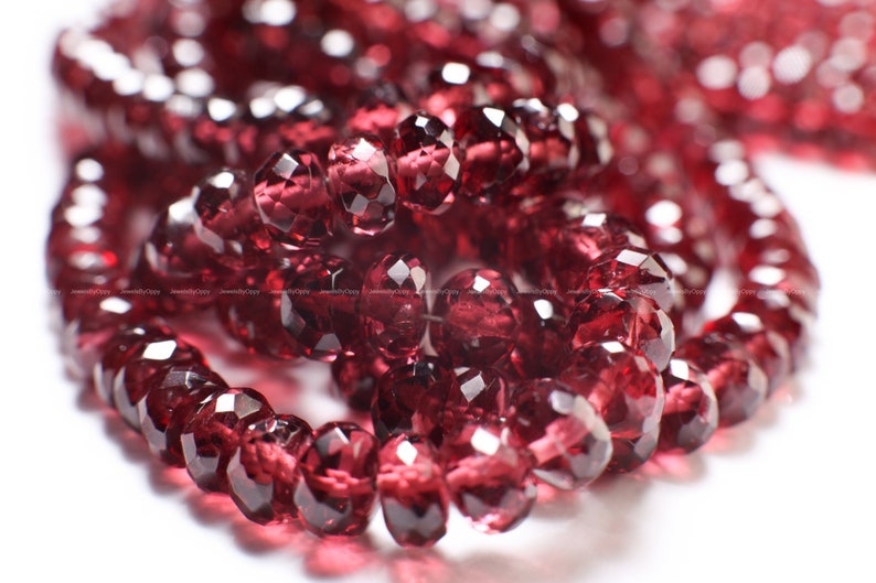 Natural Rhodolite Garnet AAA Faceted 4.5-8.5mm Rondelle,jewelry Making ...