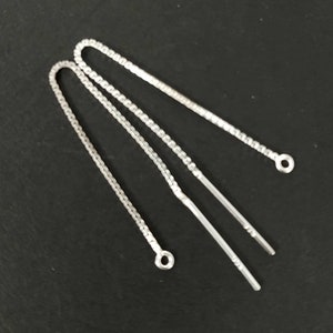 925 sterling silver 3" and 4" long  ear threads, threader ear wire. 925 stamped, High quality, Made in USA, 1 pair ( 2 pieces)