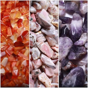 Red Carnelian, Pink Botswana Agate, Amethyst 8-60mm Loose Irregular Undrilled Chips, Tumbled Gemstone, Nugget, Bulk, Rock, Single / Bulk