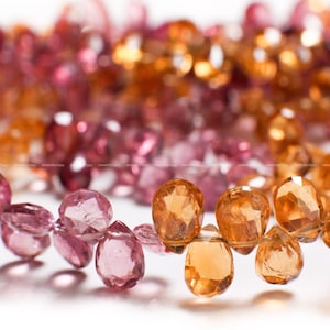 Natural Multi Watermelon Tourmaline Faceted Teardrop 3.5x5 to 4x6mm AAA clear Gem Quality rare pink tourmaline & yellow Tourmaline Pear Drop