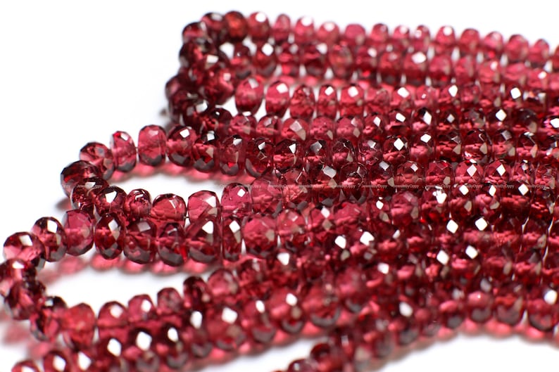 Natural Rhodolite Garnet AAA Faceted 4.5-8.5mm Rondelle,jewelry Making ...