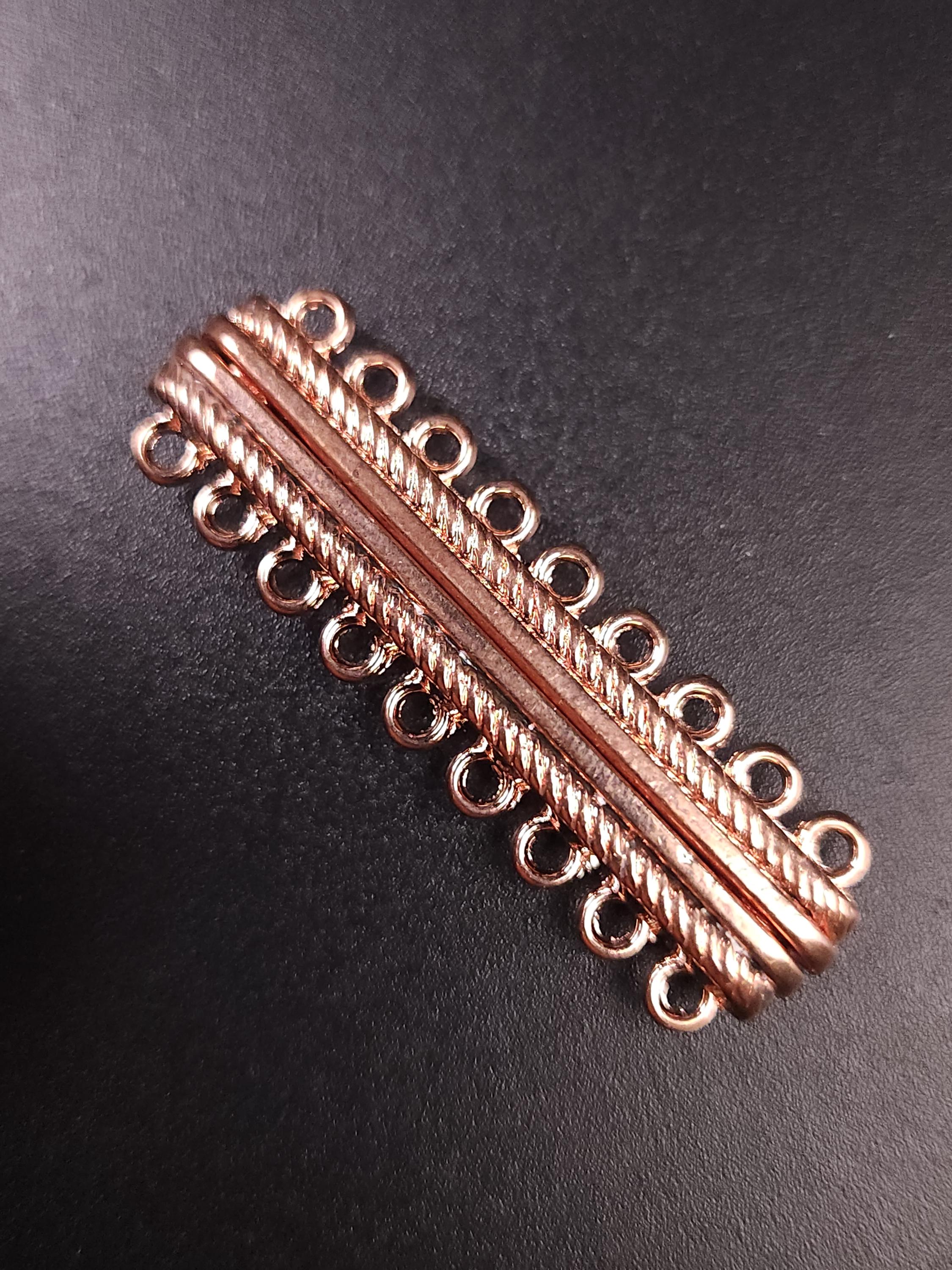 Multi Loop Clasp 6 Loop, 9 Loop Magnetic Bar Clasp Gold Plated Brass, Antique Brass ...