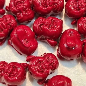 2 piezas de cuentas de Buda sonriente, cuentas de Buda rojo de 15 mm, cuentas para hacer joyas, cuentas focales para collares y pulseras de bricolaje.