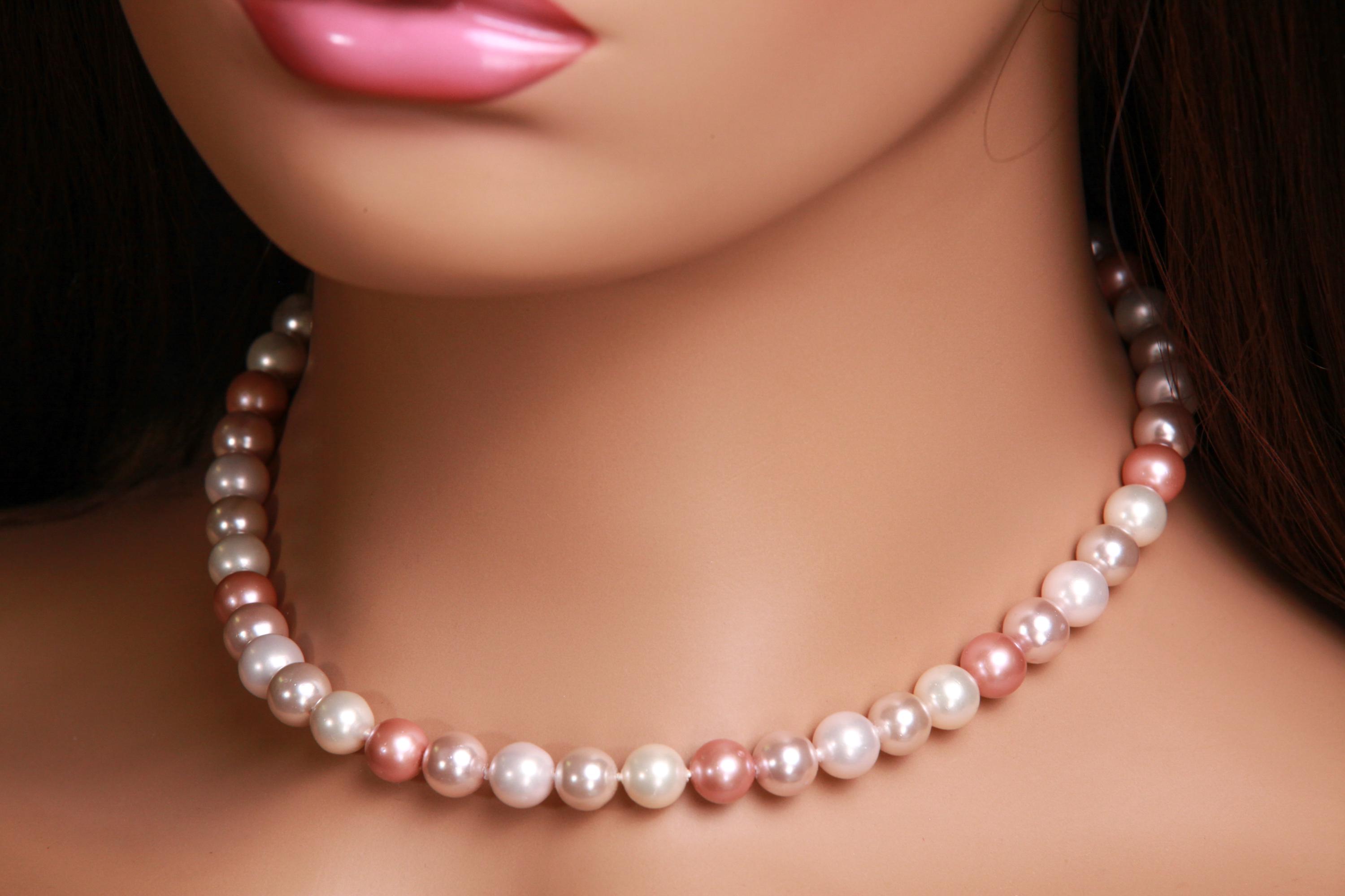 Multi Baby Pink South Seashell Pearl 8mm With Mag Ball Clasp, AAA