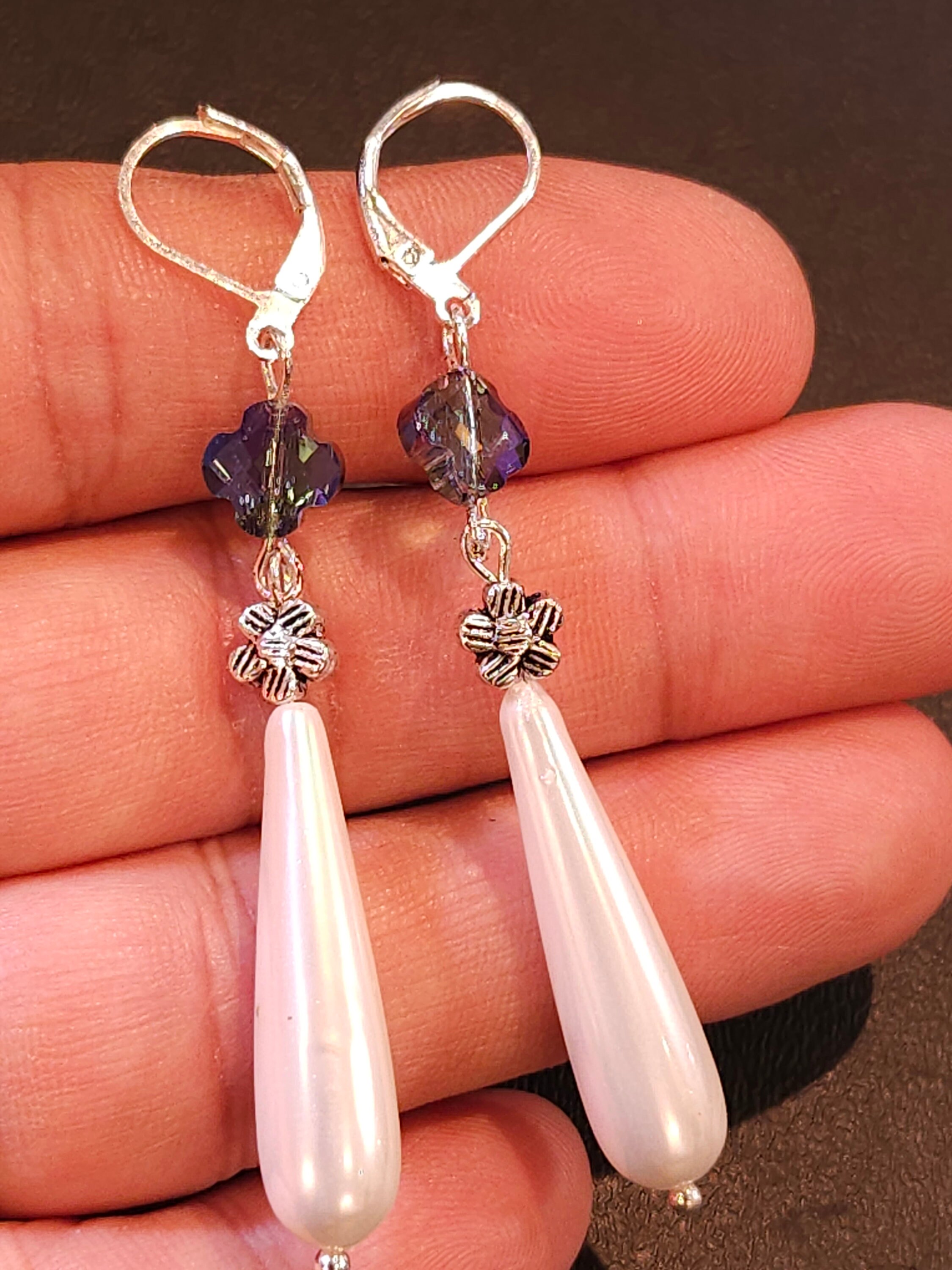 Orecchini pendenti con doppia perla naturale, orecchini a bottone con goccia in argento sterling e perle d'acqua dolce, orecchini da sposa, regalo per lei - Italia