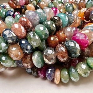 Perline sfaccettate mistiche in pietra di luna naturale, 8 mm, qualità AAA, per la creazione di gioielli, filo da 6" e 12", arcobaleno molto bello.
