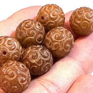 Vintage Natural Antique jade Handcrafted Oriental Jade 15mm drilled Round Beads, Jewelry Making, Good luck pocket stone