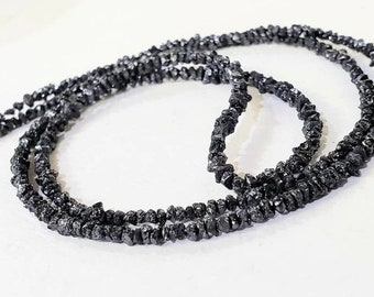 Natural Black Diamond Raw Uncut nugget bead, AAA Quality 2- 3mm  Diamond Raw chips bead for Jewelry making 3", 6" , 15"