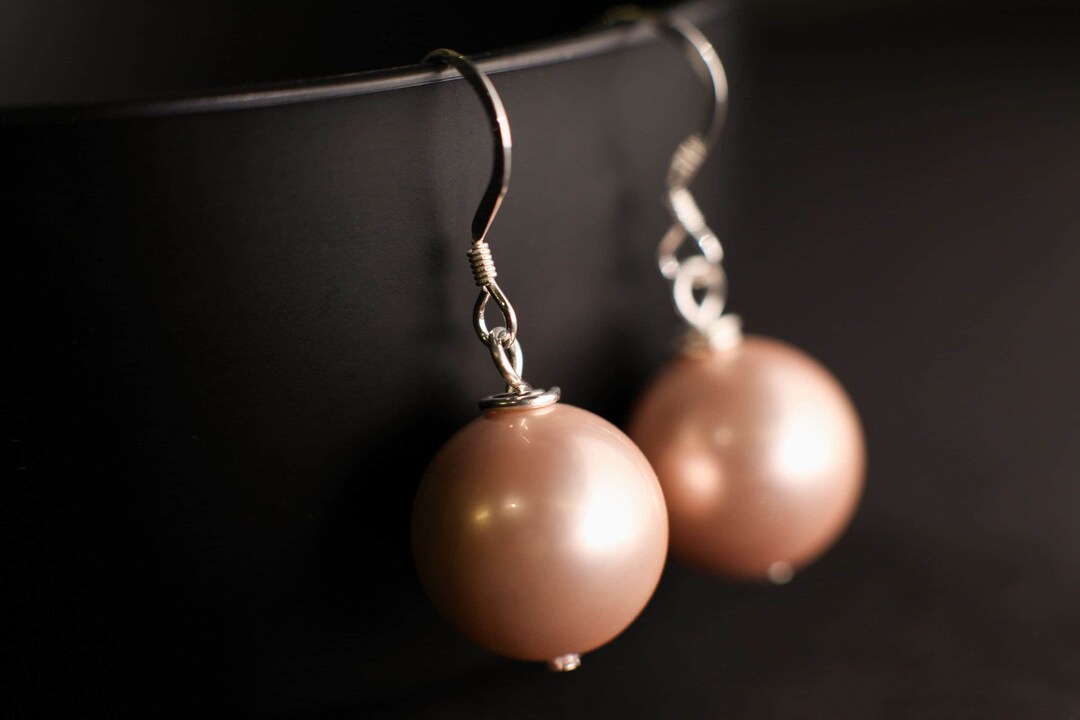 Black Sea Pazzaglia Orecchini A Leva Con Perle Di Conchiglia Dei Mari Del Sud - Diametro 8-16mm, Naturali, Senza Nichel, Fatti A Mano Orecchini Conchiglia - Foto 5