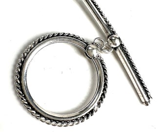 thumbnail image 2 of 2 Bali Sterling Silver 13mm Fancy Toggle Clasps – LQ Gemworks #885, Jewelry Making Findings 2 of 4