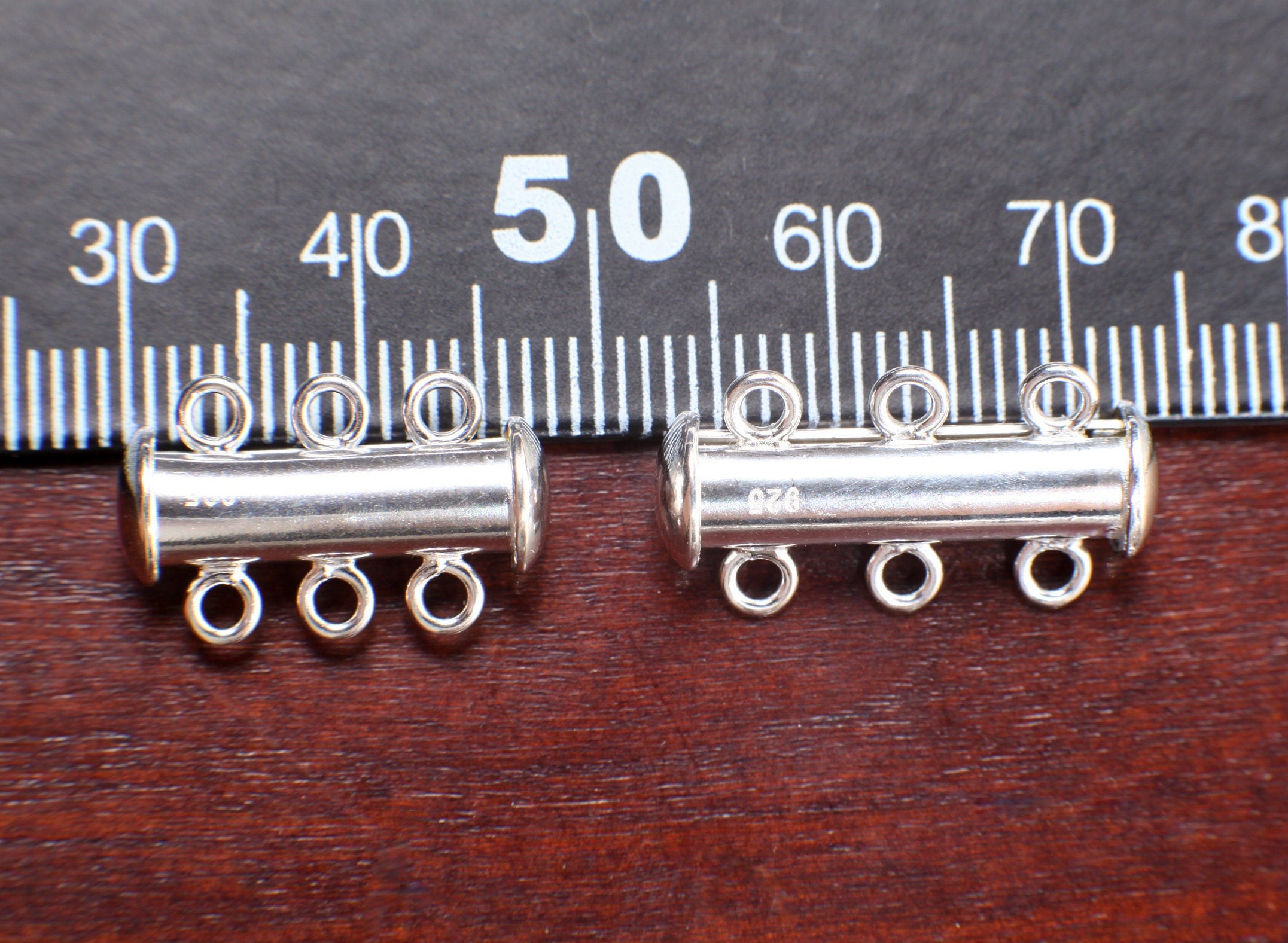 3 Loop Slide Bar Clasp 18mm 21mm 925 Sterling Etsy