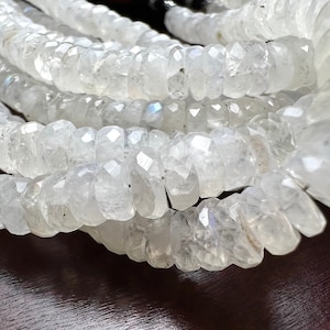 Rainbow Moonstone 6-7mm Faceted Heishi tyre washer beads AAA Gemstone,June Birthstone, Jewelry Making Beads,Natural Gemstone 8&quot; Strand
