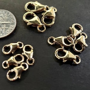 14K good filled Trigger Lobster Clasp 8mm, 10mm and  12mm with open Jump Ring, 14K Gold Filled, 14/20 stamped, made in USA
