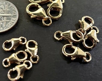 14K good filled Trigger Lobster Clasp 8mm, 10mm and  12mm with open Jump Ring, 14K Gold Filled, 14/20 stamped, made in USA