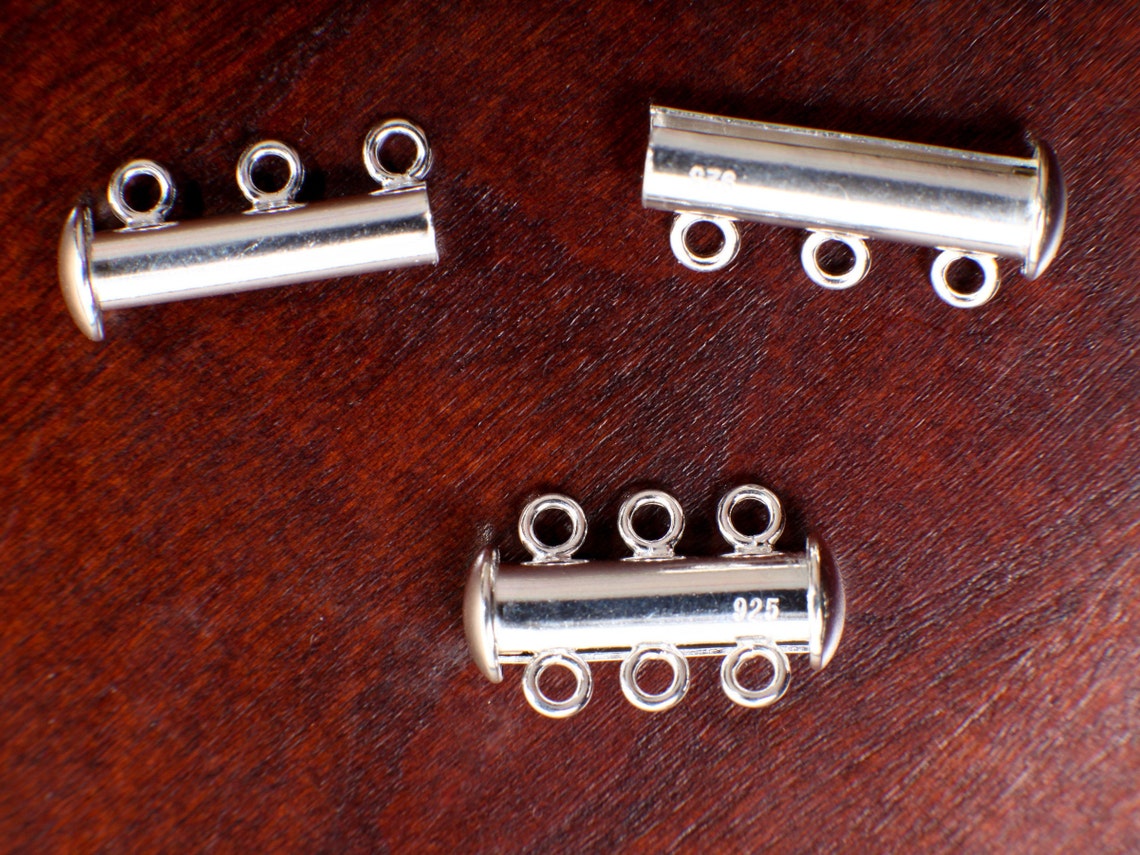 3 Loop Slide Bar Clasp 18mm 21mm 925 Sterling Etsy