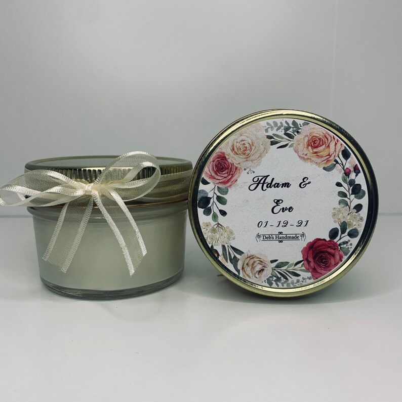 Wedding Candle Favors| Floral Wedding Favors Bridal Shower Gift Gift Idea Soy Candle Favors Party Favor