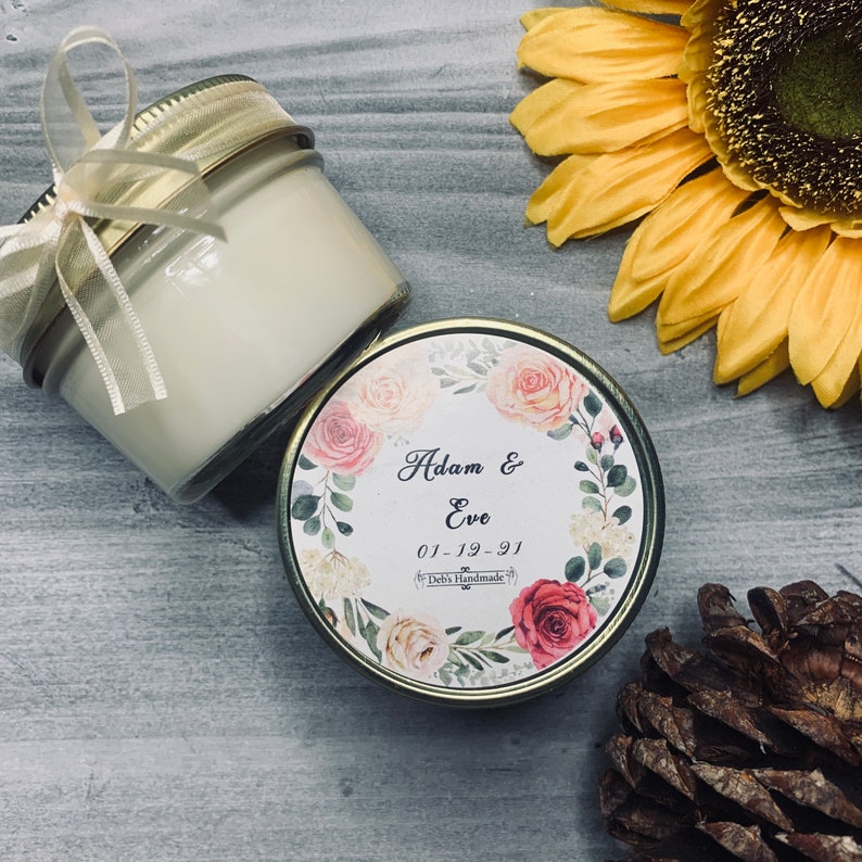 Wedding Candle Favors| Floral Wedding Favors Bridal Shower Gift Gift Idea Soy Candle Favors Party Favor