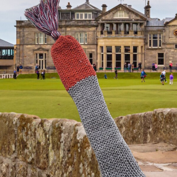 St Andrews DRIVER, WOOD/3 FAIRWAY and Hybrid Golf Headcover Silk Knit Designer Golf Club Headcover, Handmade in Auld Grey Toun, Fife