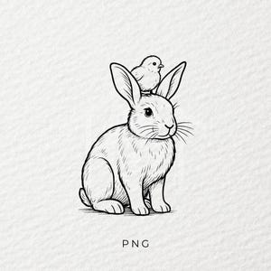 Bunny png, Easter png, Chick png, Autocollant png, Sublimation, Tasse png, Tendance png, T-shirt png, DTF, PNG, Transparent, Bunny draw