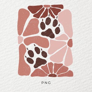 Fleurs png, Chat png, Patte de Chat png, Autocollant png, Sublimation, Tasse png, Empreinte png, T-shirt png, DTF, PNG, Transparent, HTV