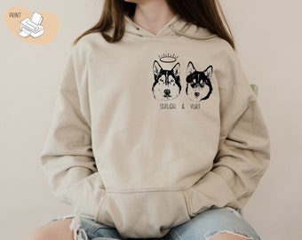 Individuelles Portrait vom Foto | Hundeportrait Sweatshirt | Benutzerdefiniertes Foto | Benutzerdefiniertes Porträt | Hundepullover | Haustiere Hoodie | Hunde-Katzen-Shirt | Geschenk