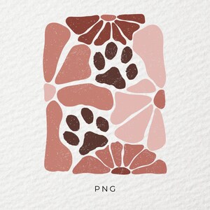 Fleurs png, Chien png, Patte de Chien png, Autocollant png, Sublimation, Tasse png, Empreinte png, T-shirt png, DTF, PNG, Transparent, HTV