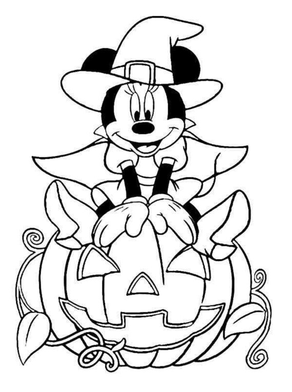 Minnie Coloring Page Svg Minnie Pumpkin Svg Minnie Halloween - Etsy